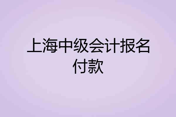 上海中级会计报名付款
