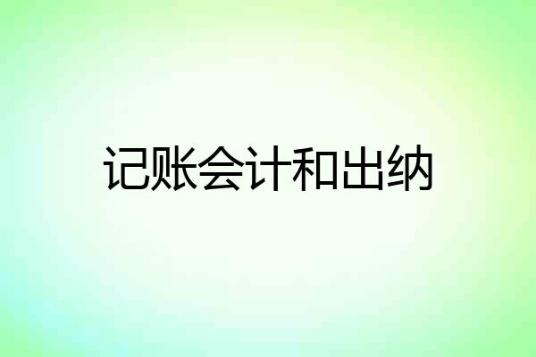 记账会计和出纳