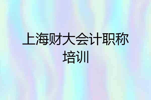 上海财大会计职称培训