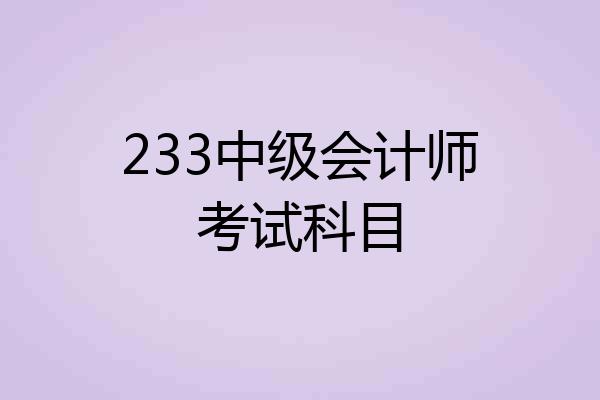 233中级会计师考试科目