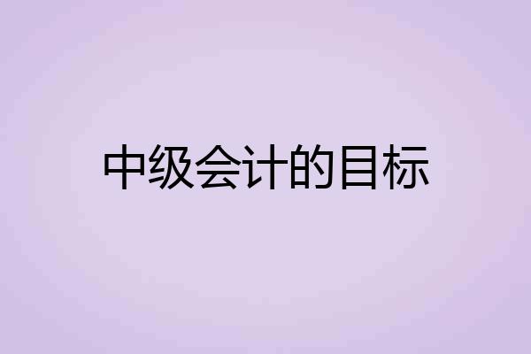 中级会计的目标