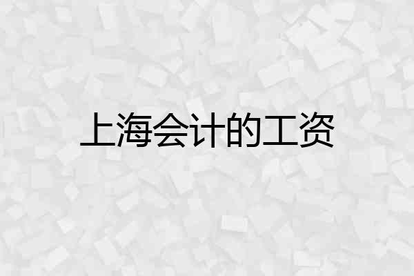 上海会计的工资