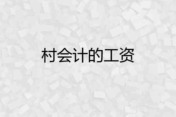村会计的工资