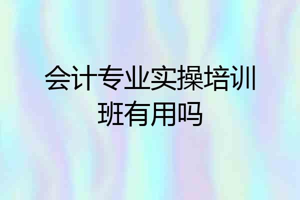 会计专业实操培训班有用吗