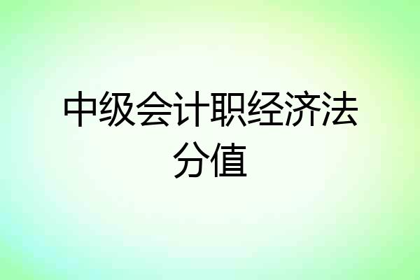 中级会计职经济法分值
