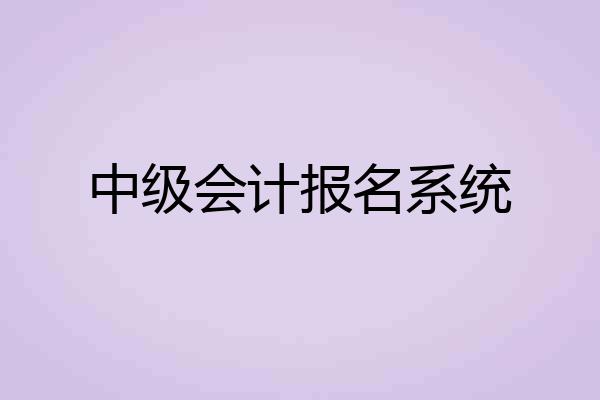 中级会计报名系统