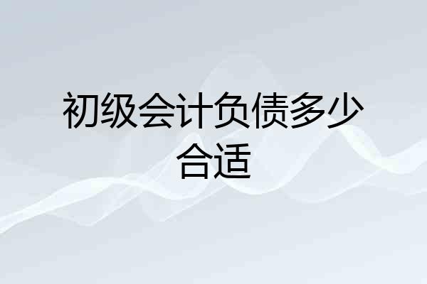 初级会计负债多少合适