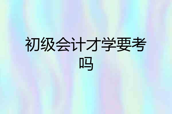 初级会计才学要考吗