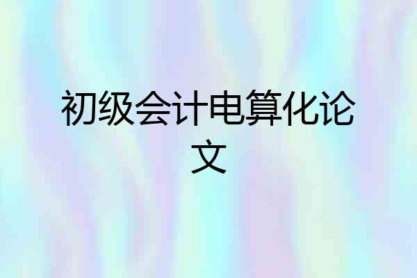 初级会计电算化论文