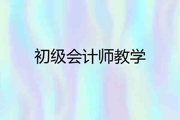初级会计师教学