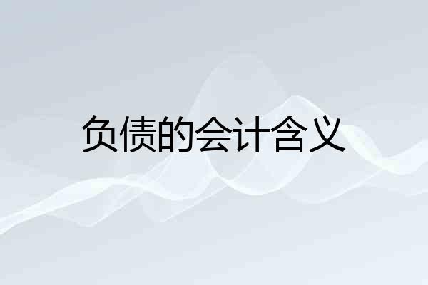 负债的会计含义
