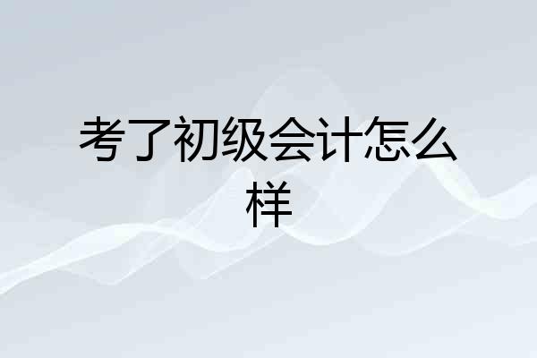 考了初级会计怎么样
