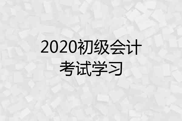 2020初级会计考试学习