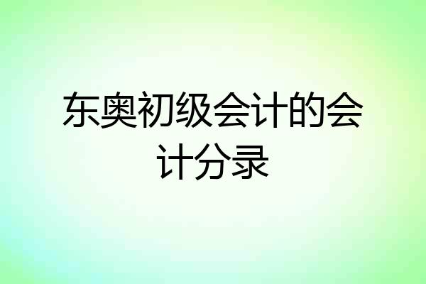 东奥初级会计的会计分录
