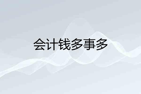 会计钱多事多