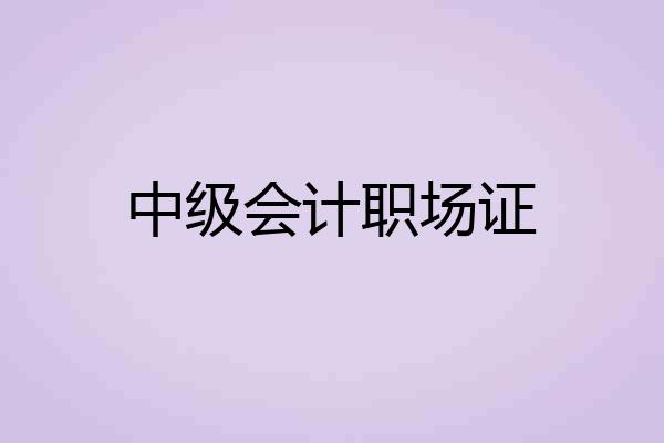 中级会计职场证