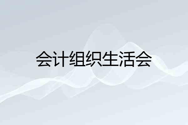 会计组织生活会