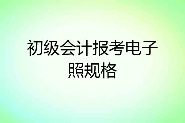 初级会计报考电子照规格