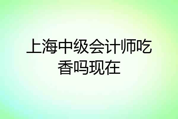上海中级会计师吃香吗现在