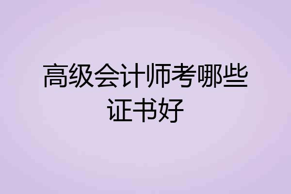 高级会计师考哪些证书好