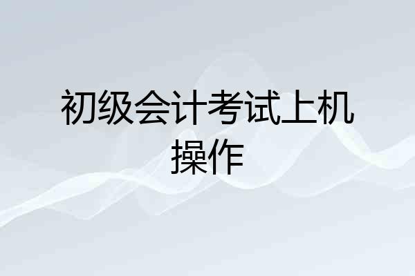 初级会计考试上机操作