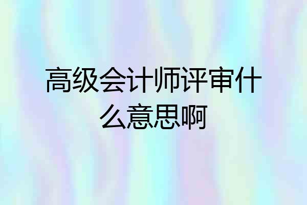 高级会计师评审什么意思啊