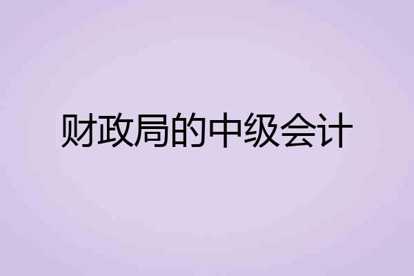 财政局的中级会计