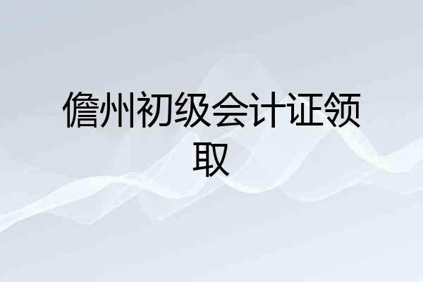 儋州初级会计证领取