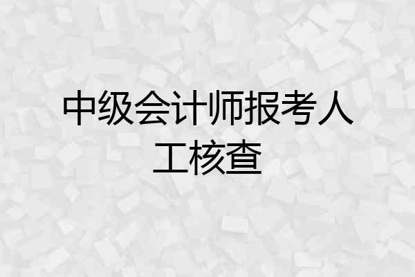 中级会计师报考人工核查