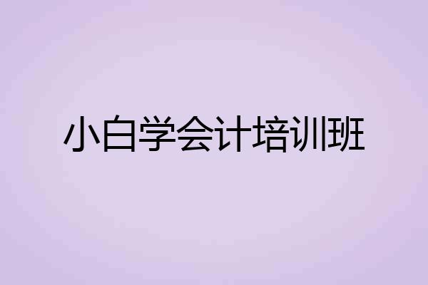 小白学会计培训班