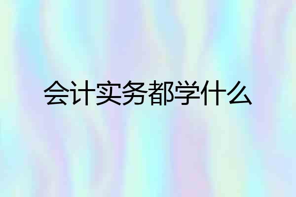 会计实务都学什么