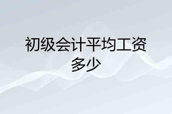 初级会计平均工资多少