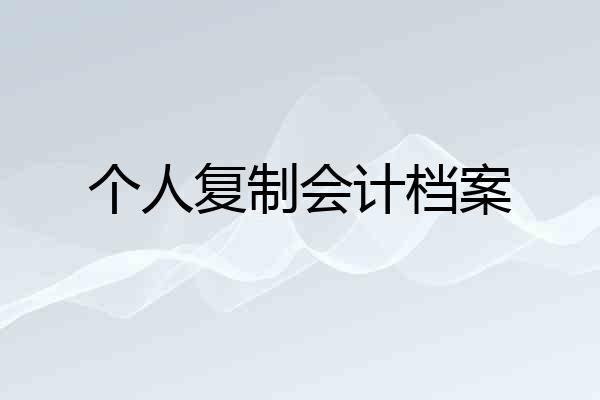 个人复制会计档案