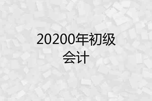 20200年初级会计