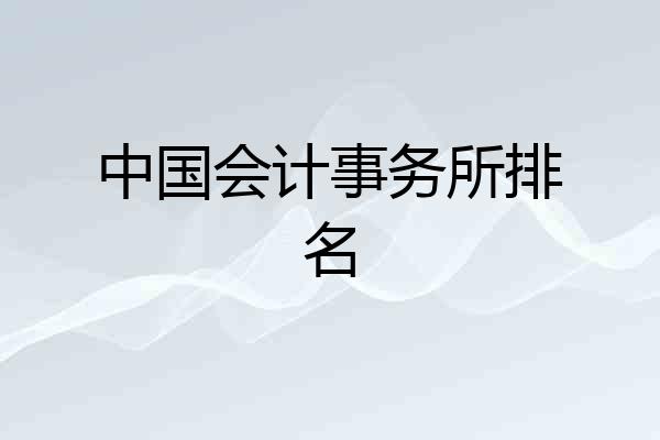 中国会计事务所排名