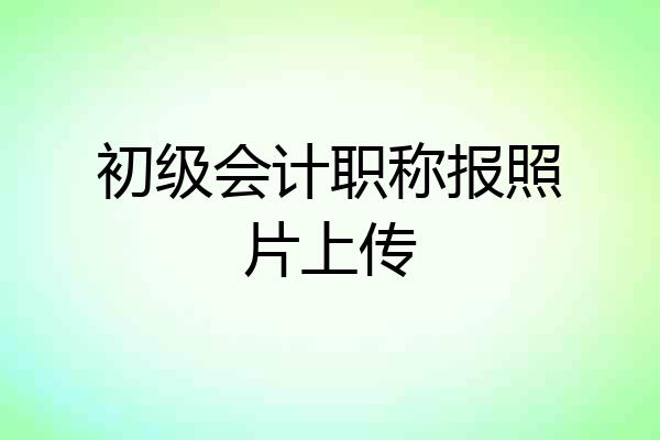 初级会计职称报照片上传