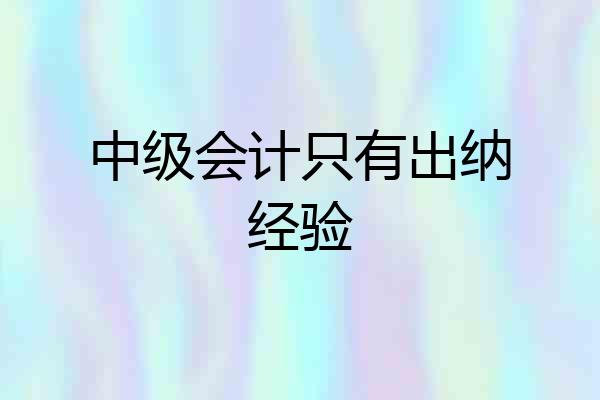 中级会计只有出纳经验
