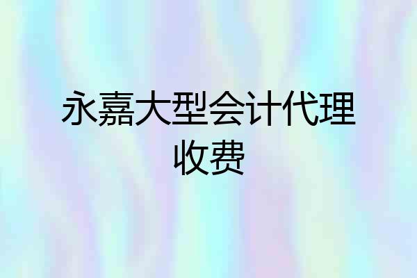 永嘉大型会计代理收费