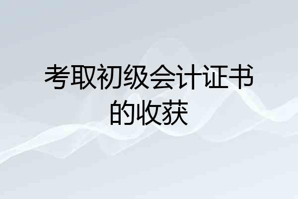 考取初级会计证书的收获