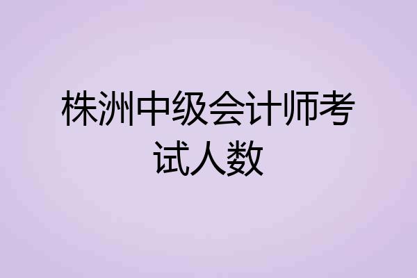 株洲中级会计师考试人数