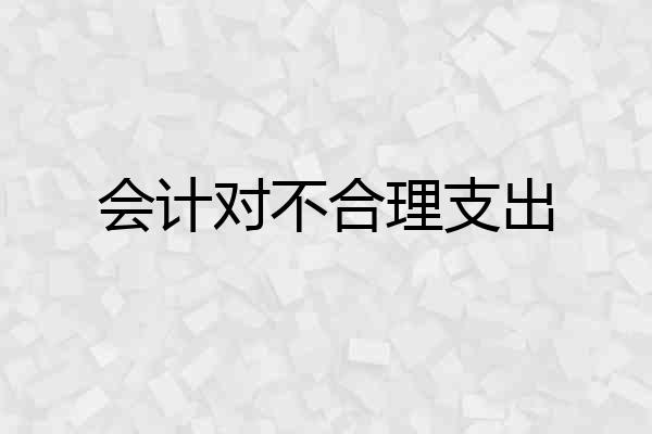 会计对不合理支出