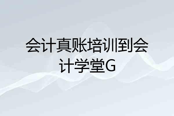 会计真账培训到会计学堂G