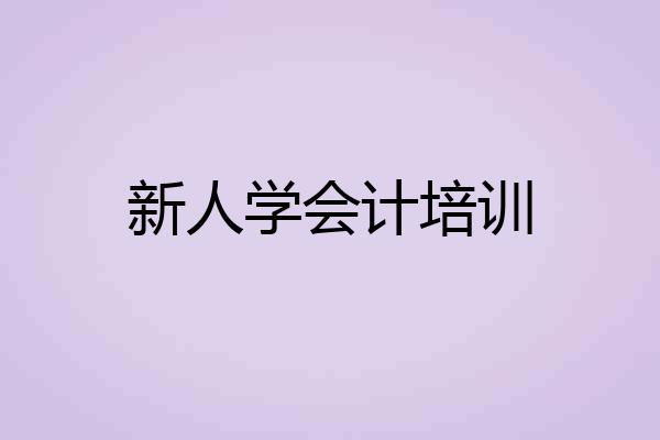 新人学会计培训
