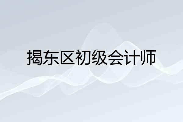 揭东区初级会计师