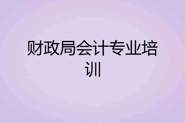 财政局会计专业培训