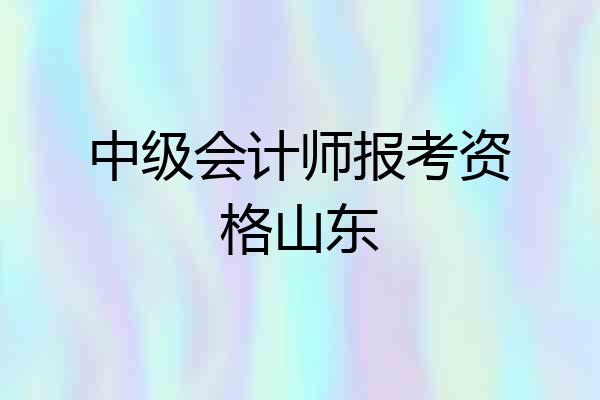 中级会计师报考资格山东