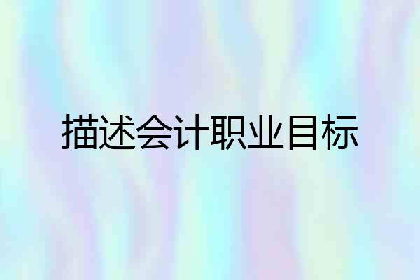 描述会计职业目标