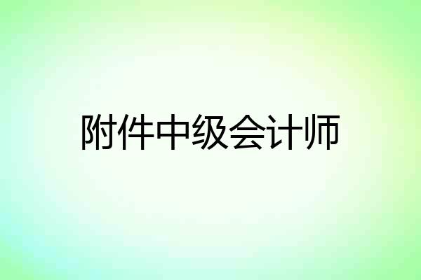 附件中级会计师
