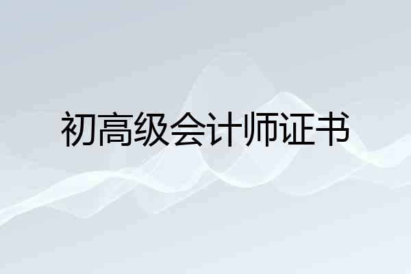 初高级会计师证书