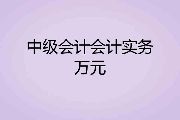 中级会计会计实务万元